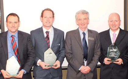 (from left) Glenn Kirby, Hockley Golf Club, Rhys Butler, Royal St David’s Golf Club, Gordon McKillop, CEO – STRI, John Kelly, Royal Birkdale Golf Club