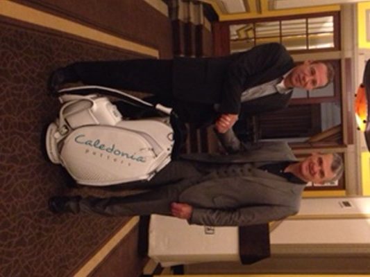 The founder of Caledonia Golf, Claus-Peter Maier with Paul Lawrie