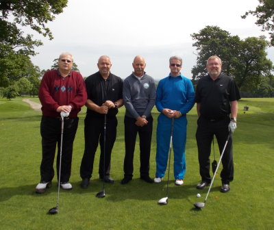 Mark James with group of disabled golfers at Rudding Park in Yorkshire