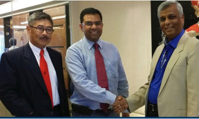 From left Lawrence Young, Sandip Labh, and Mike Sebastian