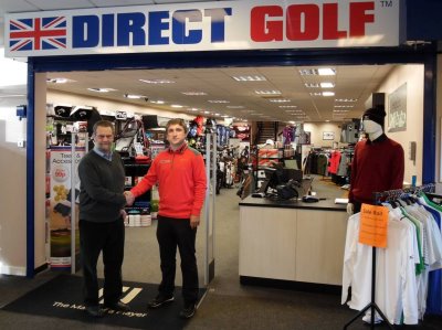 DG managing director Neil Bell (right) with Hedge End Golf Centre site owner Ted Awcock