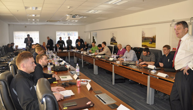 Eddie Bullock, former PGA Captain and now non-executive Director of Golf at Goodwood, delivering a class on what it takes to become an effective leader