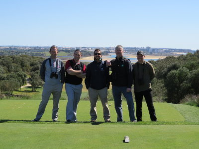 Last year’s winners during their recent visit to Portugal (from left) Rhys Butler, Royal St David’s Golf Club, Glenn Kirby, Hockley Golf Club, Joel Nunes, Palmares Golf Club, Bob Taylor, Senior Consultant, STRI and John Kelly, Royal Birkdale Golf Club