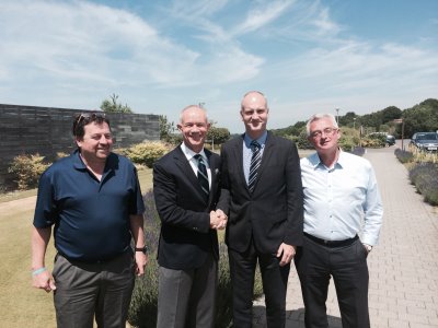 Colin Jenkins, OGRO Chairman, Colin Mayes, Chairman of UKGCOA, BIGGA CEO Jim Croxton and Andy Lloyd-Skinner, CEO of UKGCOA