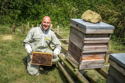 Course Manager Peter Dawson has been beekeeping on the golf course for several years