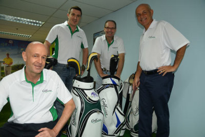 Mark Siegel (right) with Jim Mullett (sitting), Marco Scopetta and Pascal Orczech in the company's Bangkok head office