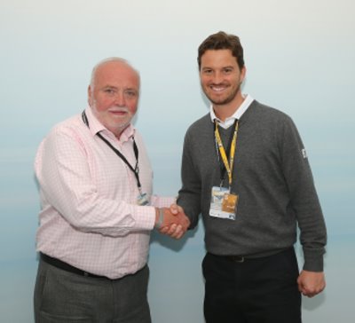 HowDidiDo Media's managing director, Barry Dyett, left, with Marcus Jansa, director strategic partnerships EMEA, Hilton Worldwide