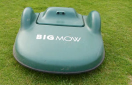 BigMow Lawn Mower and BallPicker dropping balls into ball washer and return system
