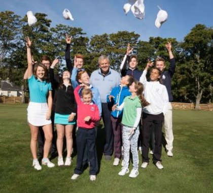 Colin Montgomerie meets Gleneagles "DreamTeam" of Junior Golfers who have been selected to take part in the The Gleneagles Foundation inaugural 12 month scholarship programme  (Picture Stuart Adams)