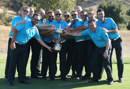 Great Britain & Ireland’s victorious PGA Cup team (courtesy of Scott Halleran and Getty Images)