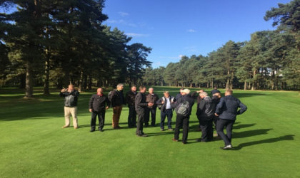 John Clarke, Courses Manager, taking delegates on a tour of the Duke’s Course at Woburn Golf Club