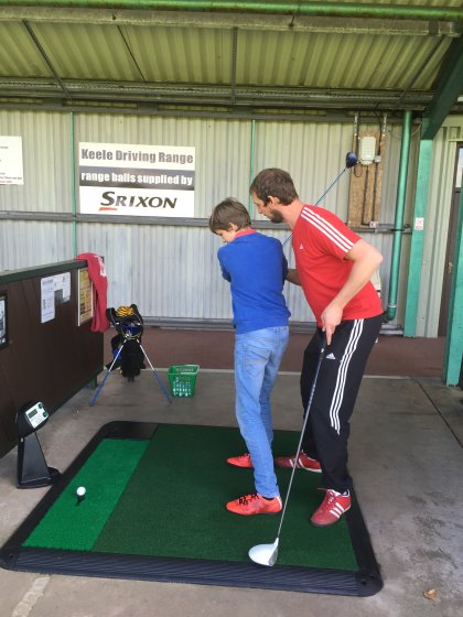 Father and son practice on Keele’s brand new Power Tees
