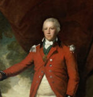 Henry Callender standing in a landscape, in the red coat of Captain General of the Blackheath Golf Club and holding a putter by the Leicestershire artist Lemuel Francis Abbott (1760-1803)