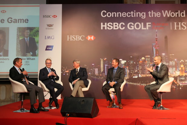 (from left), Tim Finchem, Keith Pelley, Martin Slumbers, Mike Whan and Andrew Cotter (Getty Images)