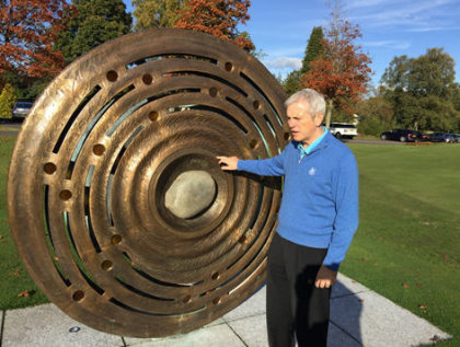Scott W Fenwick by the Ryder Cup monument on the first tee at Gleneagles