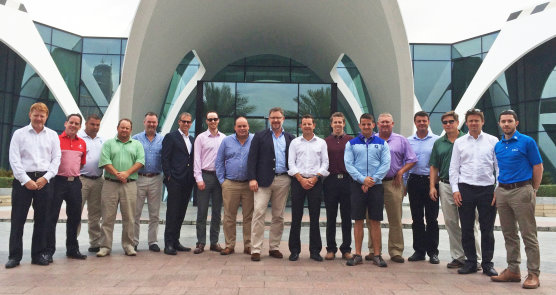 The Leading Edge delegates outside the Emirates clubhouse