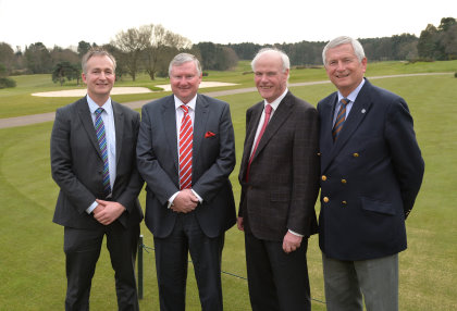 From left: Brendon Pyle (Chief Executive), Stephen Lewis (incoming Chairman), Sandy Jones (new President) and Charles Harrison (current Golf Foundation Chairman)