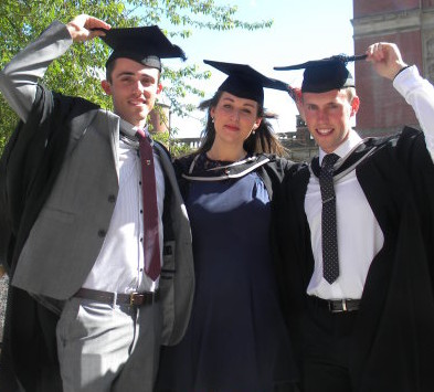2015 AGMS students graduating. (from left) Mike Major, Evie Carter and Tom Hefford (picture courtesy of Lee McLaughlan)