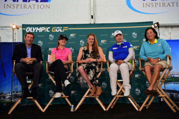 (from left): Anthony Scanlon, Sandra Gal, Missy Franklin, Shanshan Feng and Amy Alcott (photo credit Gabriel Roux)