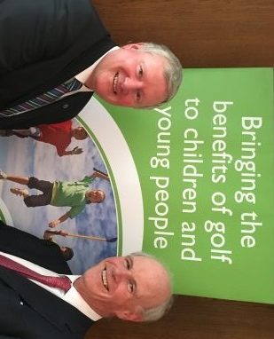 The Golf Foundation welcomes its new leadership. Stephen Lewis (left) the new Chairman; and Sandy Jones the new President