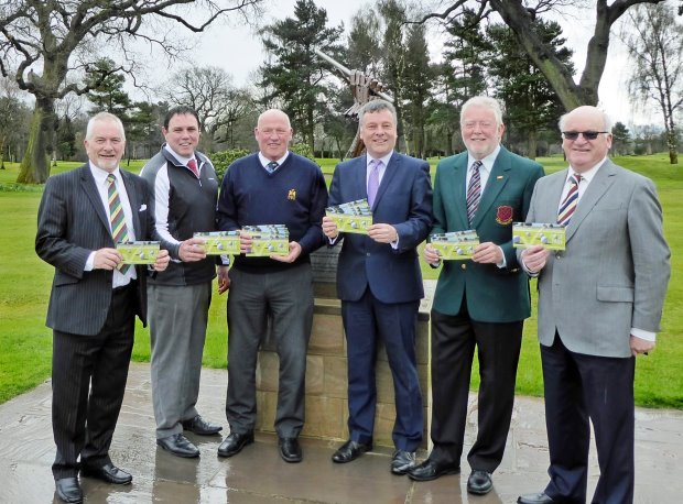 Golf pass proves swinging success: l to r Barry Blake (Harrogate Golf Club), James King (Rudding Park Golf Club), Ivor Roy (Knaresborough Golf Club), Michael Newby (Visit Harrogate), Mike Pearson (Ripon Golf Club) and Bruce Allison (Pannal Golf Club).