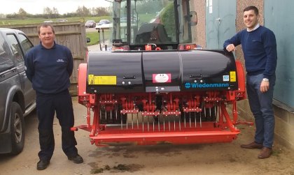 Mark Bell, (left), Golf Course Manager at Birchwood Park Centre with John Bignell, Area Manager Groundcare at Ernest Doe & Sons, Dartford