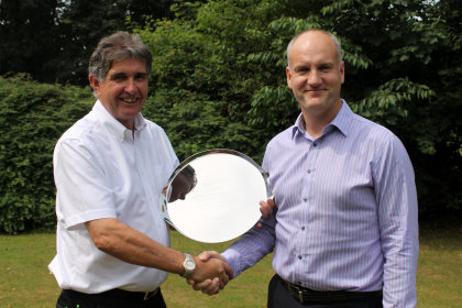 Prior to the luncheon Jim Croxton, BIGGA's CEO presented David with an engraved Silver Salver