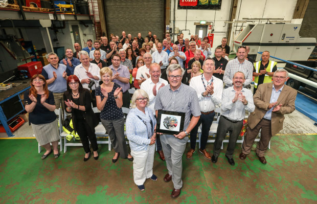 Debbie Dale and Graham Dale with the team at Lely