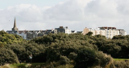 A general view of the 4th tee, with Tenby town in the background  (Photo by Matthew Lewis/Getty Images)