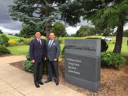 Rob Warrener (right) with Mottram Hall GM Michael Lavizani