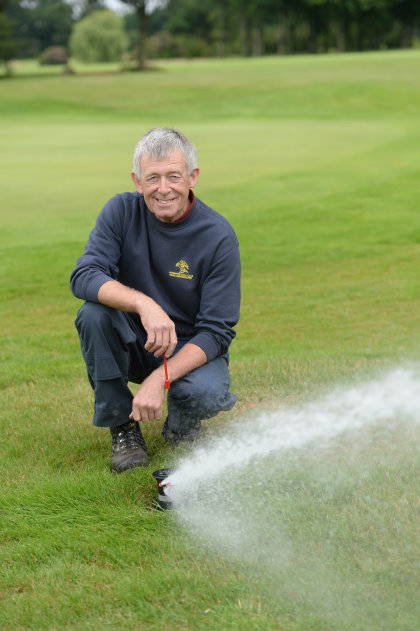 Mike Greenwood operating the Sprinklers. Newly installed Toro irrigation system at Ormskirk Golf Club. Disclaimer: While Cavendish Press (Manchester) Ltd uses its' best endeavours to establish the copyright and authenticity of all pictures supplied, it accepts no liability for any damage, loss or legal action caused by the use of images supplied. The publication of images is solely at your discretion.
For terms and conditions see http://www.cavendish-press.co.uk/pages/terms-and-conditions.aspx
