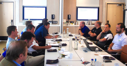 Golf club owners and operators attend the PlayMoreGolf Business Roadshow at The Grove, near London
