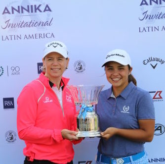 Annika with ANNIKA Invitational Latin America winner, Agustina Gomez Cisterna from Argentina