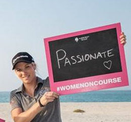 Camilla Lennarth, Sara Al Nowais and Melissa Reid take part in #WomenOnCourse activity