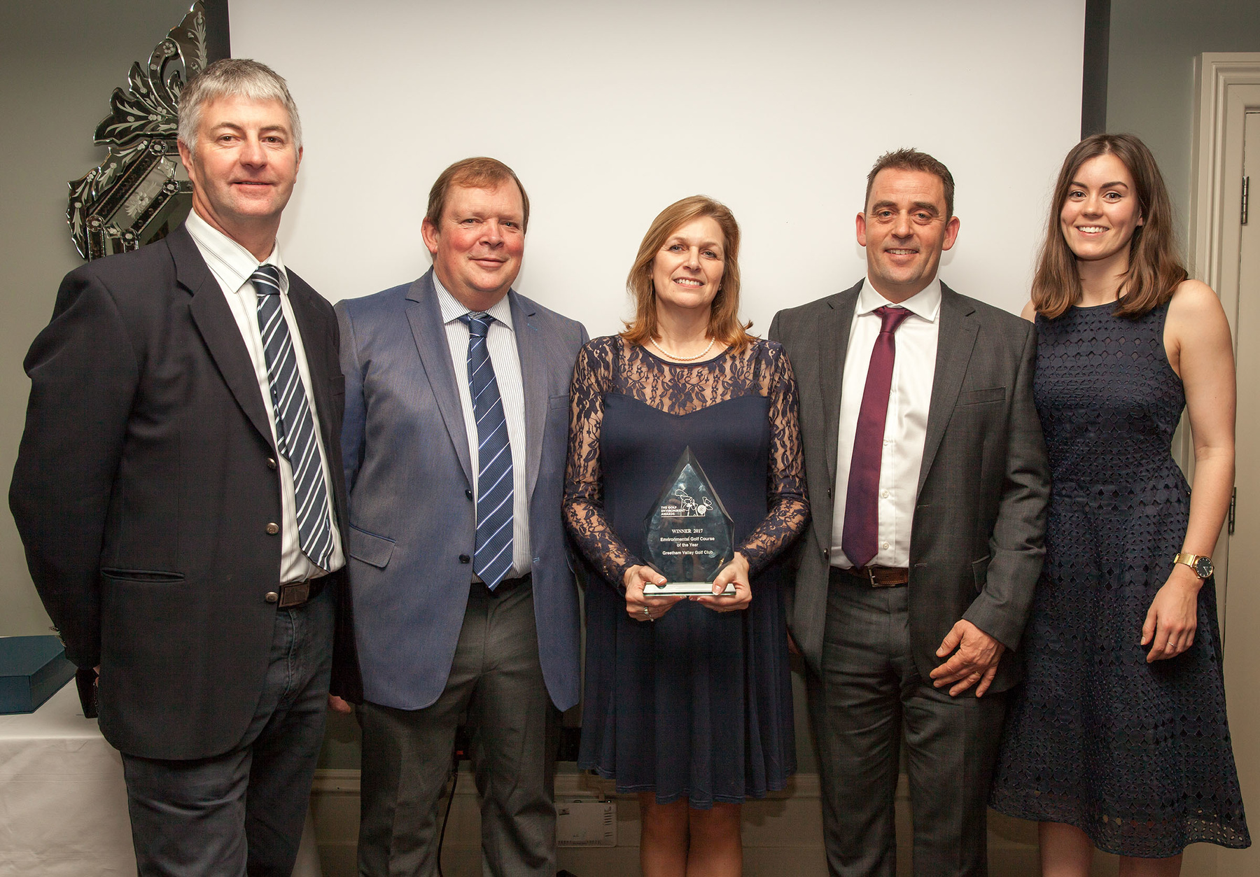 from left: STRI Senior Ecology Consultant Bob Taylor, Greetham Valley’s Managing Director Robert Hinch, Business & Marketing Director Dee Hinch, Course Manager Adi Porter and STRI Ecology Consultant Sophie Vukolic