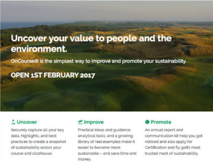 A preview of the landing page for the new OnCourse® platform at getoncourse.golf