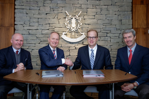 Danny Campbell, Commercial Director (SAL), Euan Loudon, Chief Executive (SAL), Rick Olson, President and CEO (Toro) and Andy Brown Senior Sales Manager, Commercial Equipment, Golf Irrigation and Corporate Accounts, Europe, Middle East and Asia (Toro)