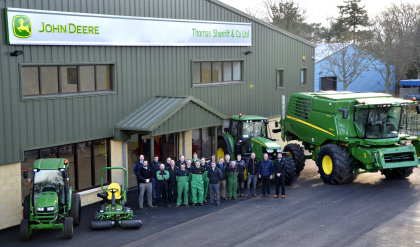 homas Sherriff & Co staff at the new dealership head office premises at Backburn in Haddington, East Lothian