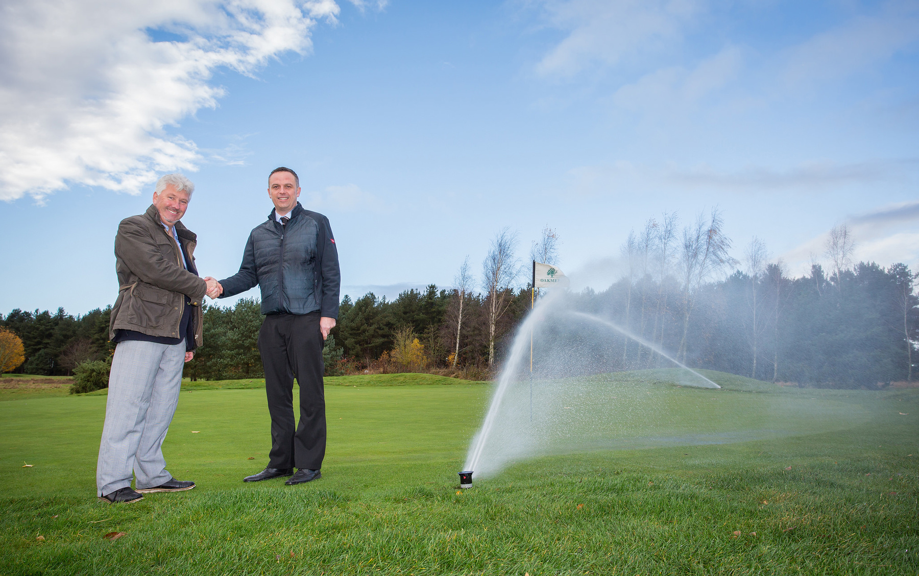 Oakmere’s director of golf Daryl St John Jones, left, with Reesink’s Robert Jackson
