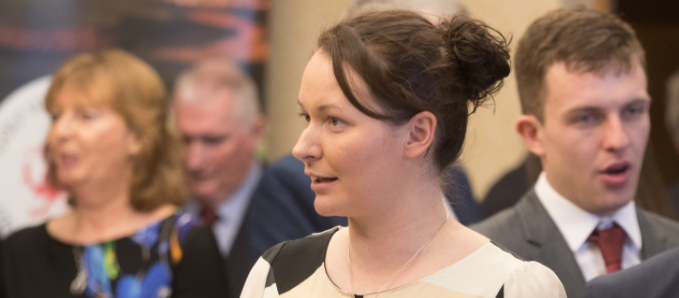 Gillian O'Leary at the Golf Union of Wales Awards ceremony at Celtic Manor