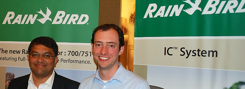 Mohan Subramanian of Rain Bird and Sam Thomas of GEO at last week's EIGCA Conference in Spain