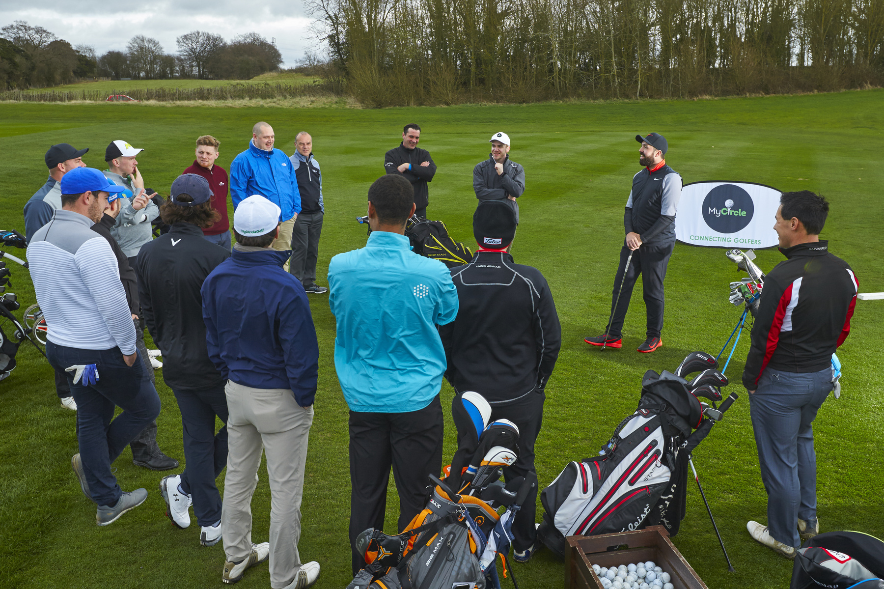Rick Shiels with the winners at My Circle Golf launch