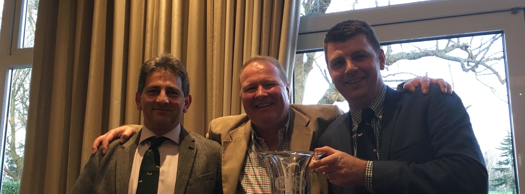 (from left) Jimmy James, Rye GC club secretary; Ed Beale, CEO MHS Group; and Matthew Holland, Rye GC PGA Head Professional