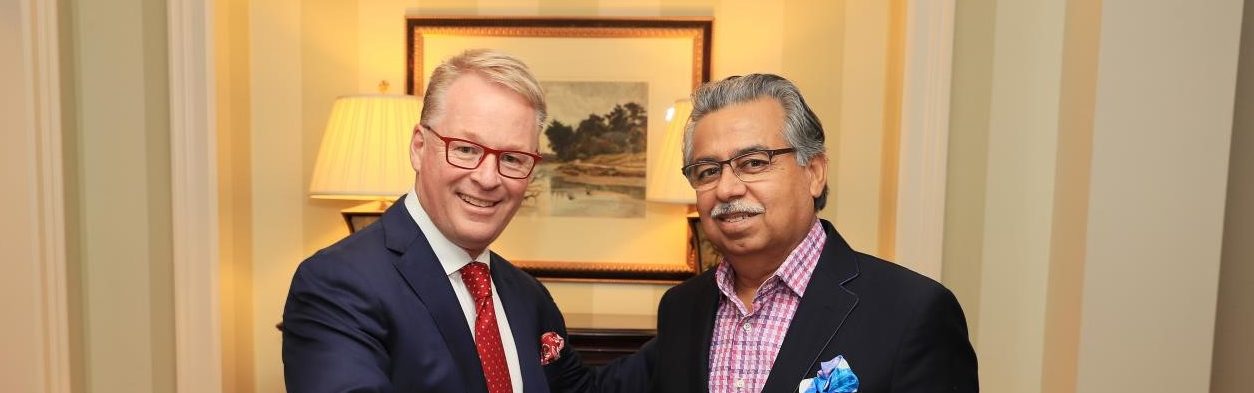 Keith Pelley, Chief Executive Officer of the European Tour, and Pawan Munjal, Chairman, Managing Director and Chief Executive Officer of Hero MotoCorp (Getty Images)