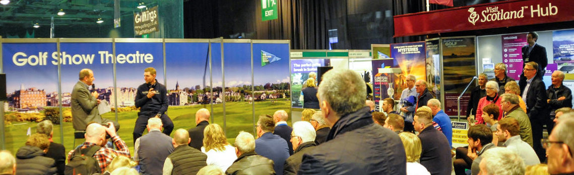Stephen Gallacher in the  Scottish Golf Show Theatre