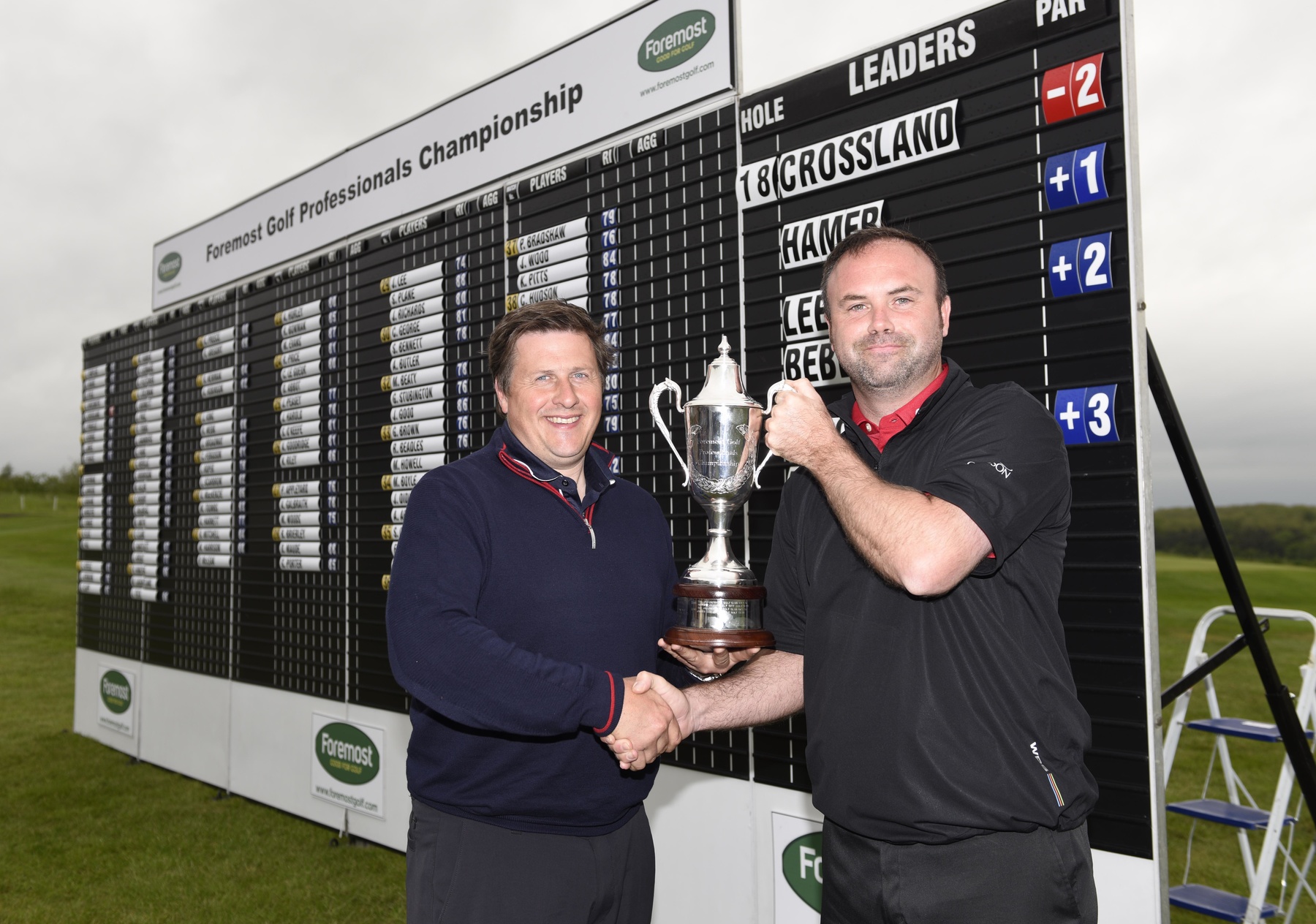 2017 Foremost Golf Professionals Champion, Kevin Crossland with Matthew Eagle, Sales Director of Glenmuir