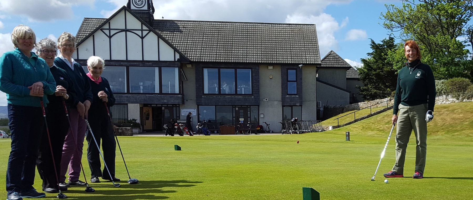  Royal Dornoch 'Green tees event' from left Norma Fleming, Moira Rennie, Margaret Ross, Dona Matheson and Ashley Rose