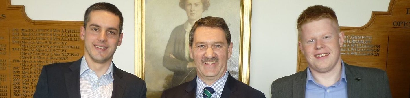 Yassen Yankov (L) and Adam Walsh (R) receiving their diploma certificates from CMAE President Marc Newey CCM