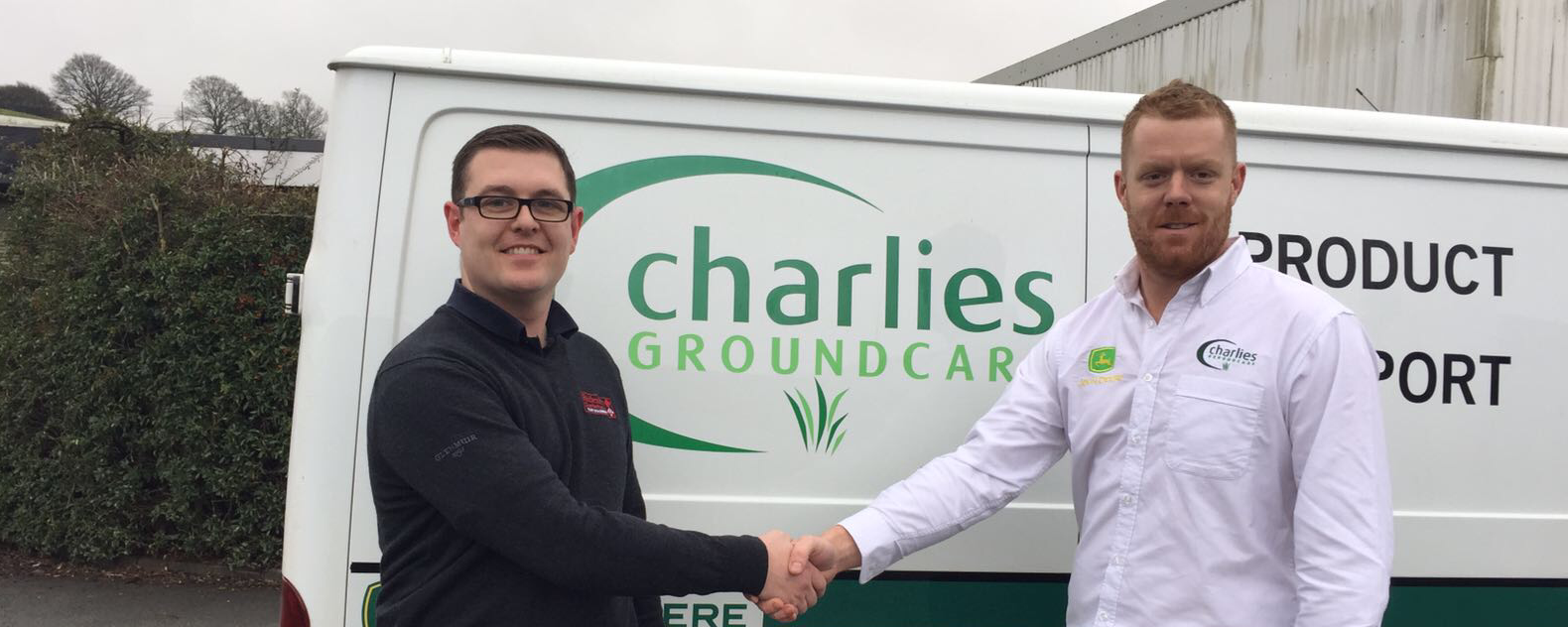 Richard Lucas (left) with Ian Trevor from Charlies Groundcare
