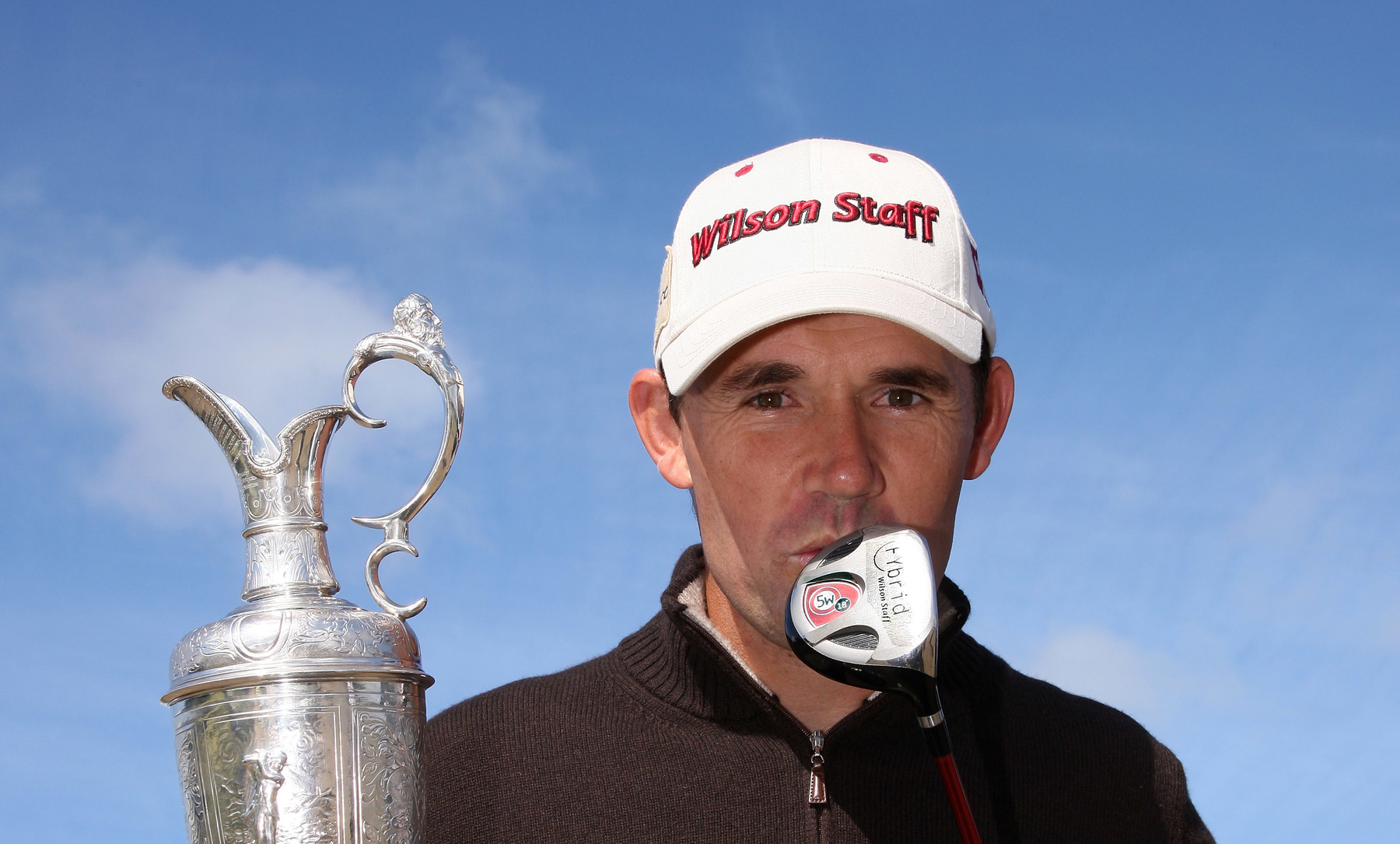 Padraig with his famous 5-wood in 2008  (Photo by David Cannon/Getty Images)
